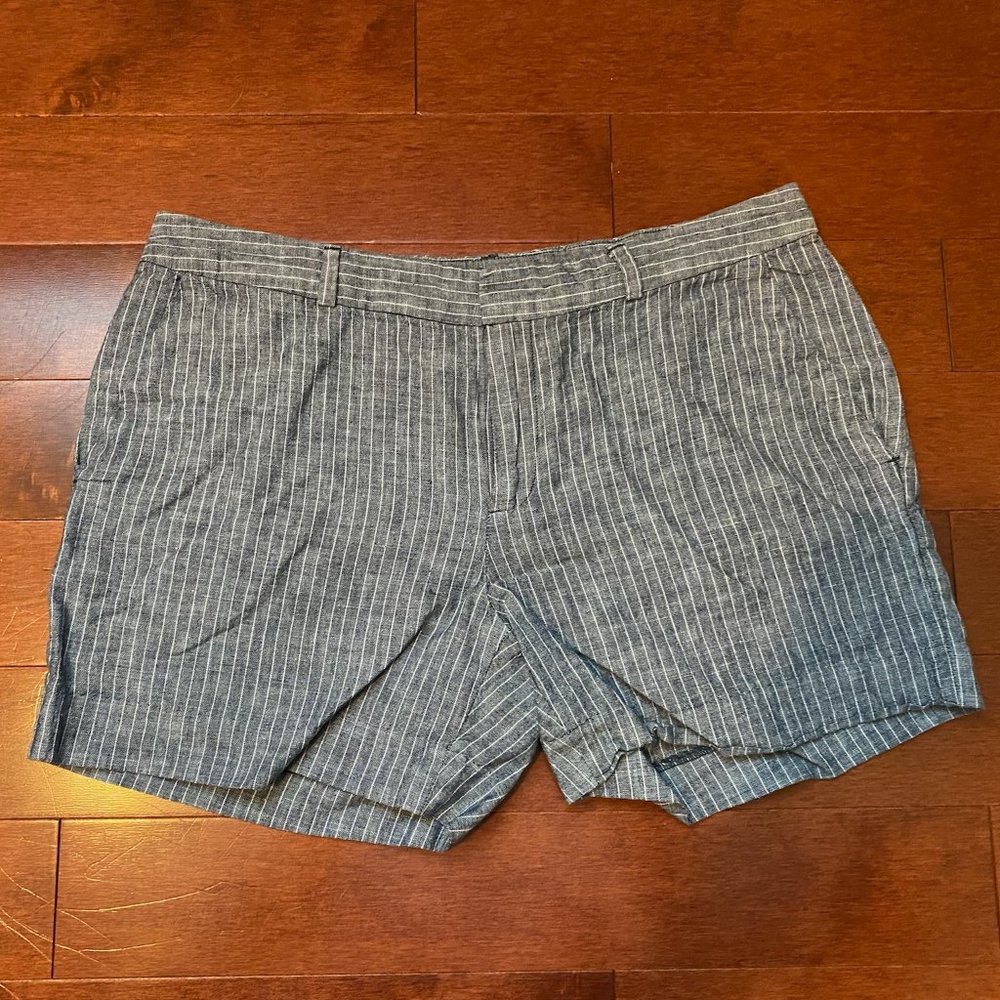 BANANA REPUBLIC MIDI WOMEN SIZE 4 Blue White Stripe SHORTS